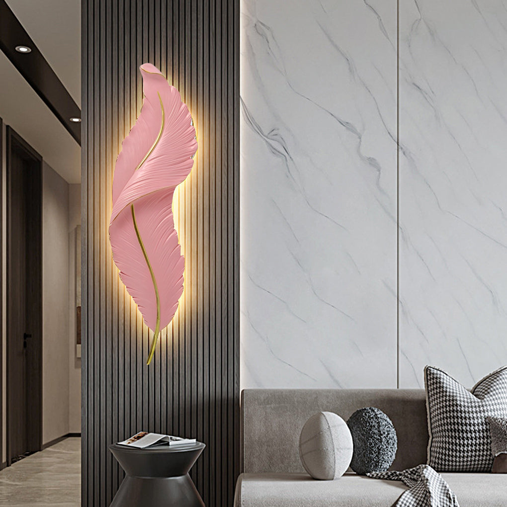Creative Feather Wall Light LED White Luxury Modern Wall Sconce Lamp Lighting-Lighom