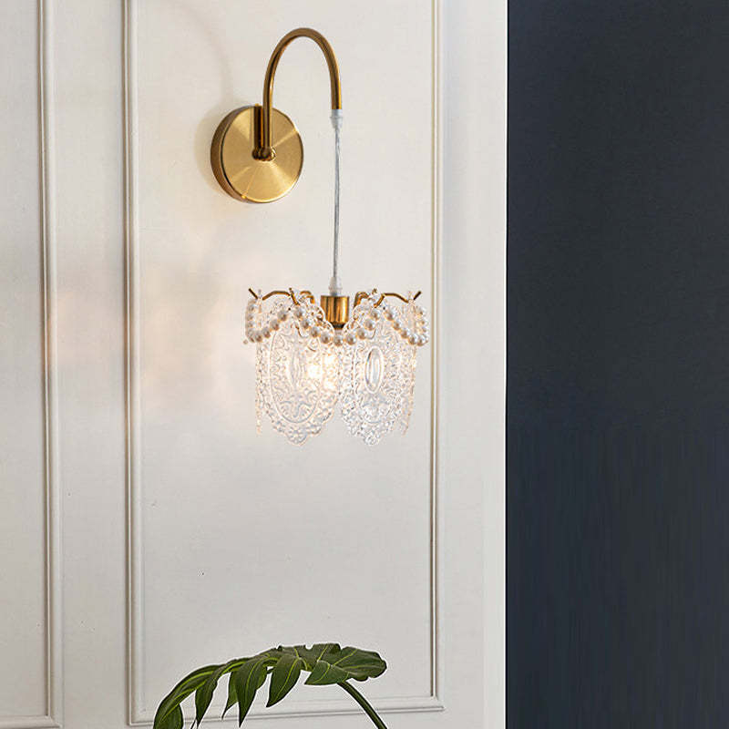 Glass Leaves Feathers Three Step Dimming Nordic Creative Wall Lights Fixture-Lighom