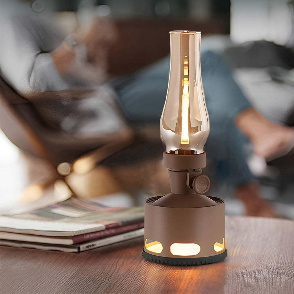 Modern Battery Operated Kerosene Style LED Table Lamp-Lighom