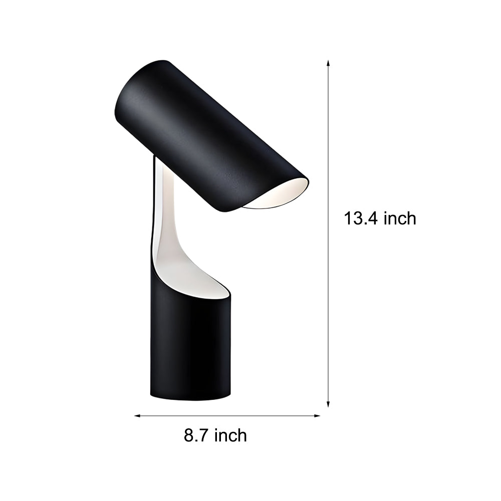 Nordic Black LED Desk Lamp with Adjustable Cylinder Design-Lighom