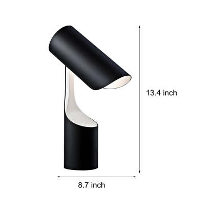 Nordic Black LED Desk Lamp with Adjustable Cylinder Design-Lighom