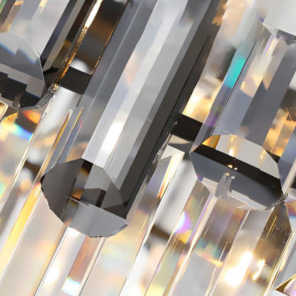 Long Rectangular Three Step Dimming LED Crystal Postmodern Chandelier-Lighom