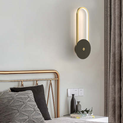 Oval Rings Three Step Dimming Aluminum Modern LED Wall Lights Fixture-Lighom