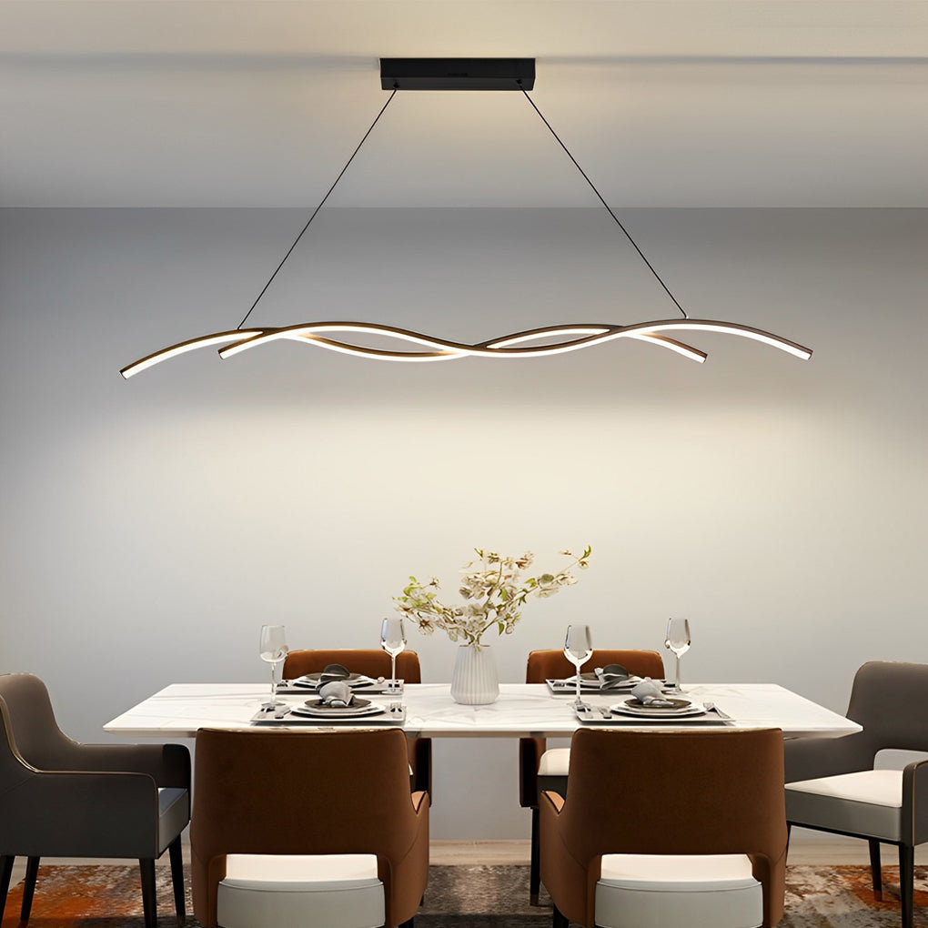 Double Wavy Minimalist LED Modern Chandelier
