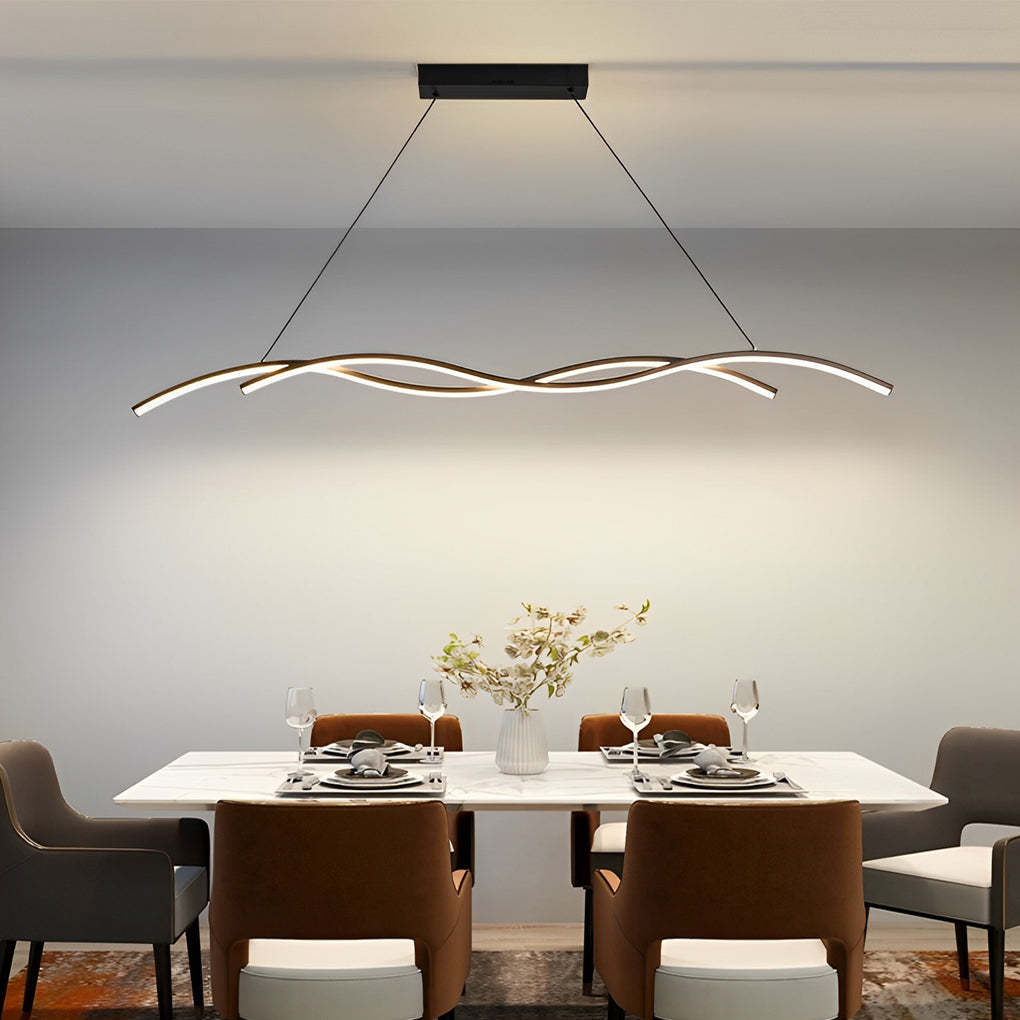 Double Wavy Minimalist LED Modern Chandelier