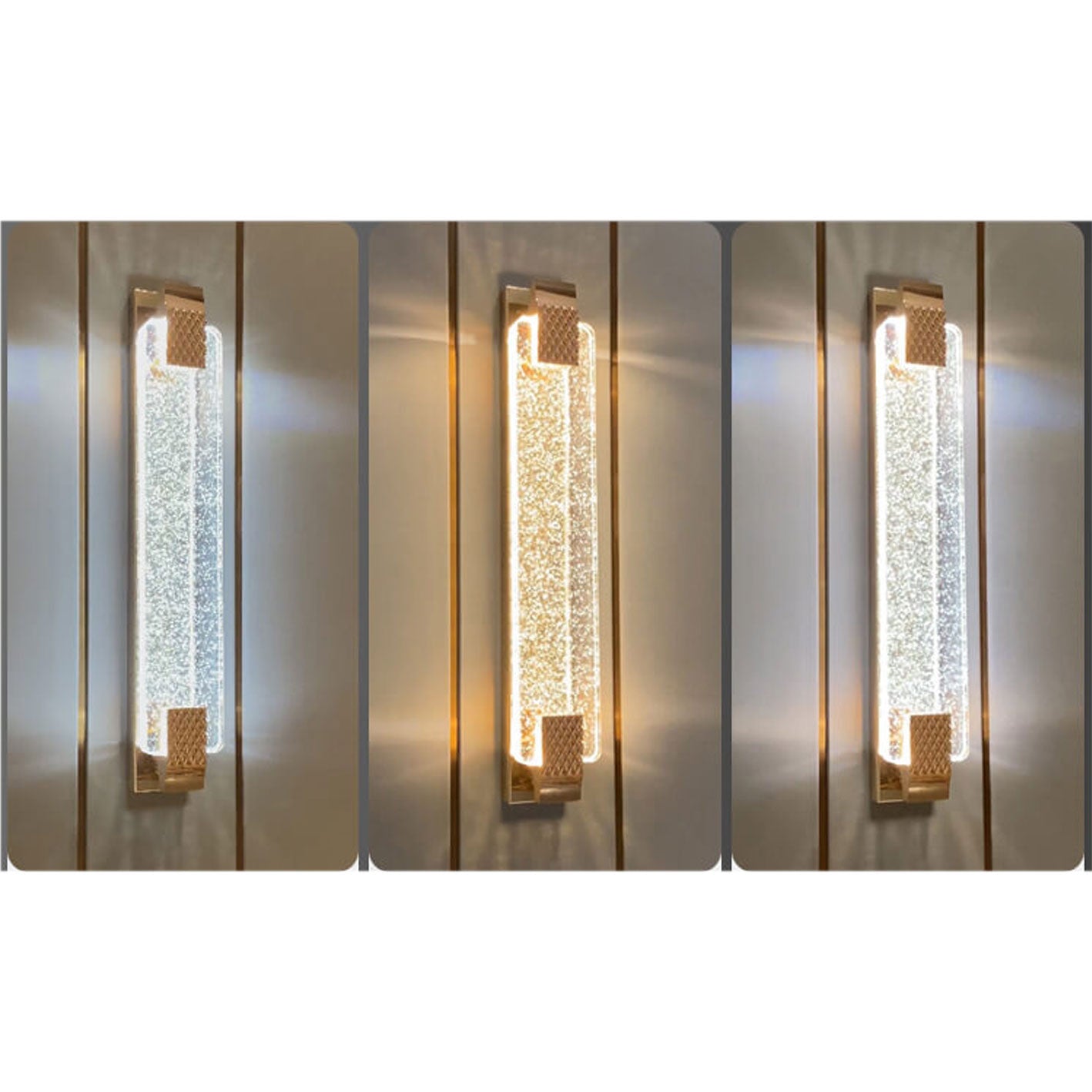 European Rectangular Bubble Crystal LED Sconce — 220V-240V For UK/AU / Neutral Light (4000K)