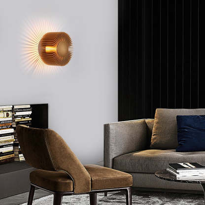 Round Sun Flowers LED Creative Decor Aluminum Modern Wall Light Fixture-Lighom