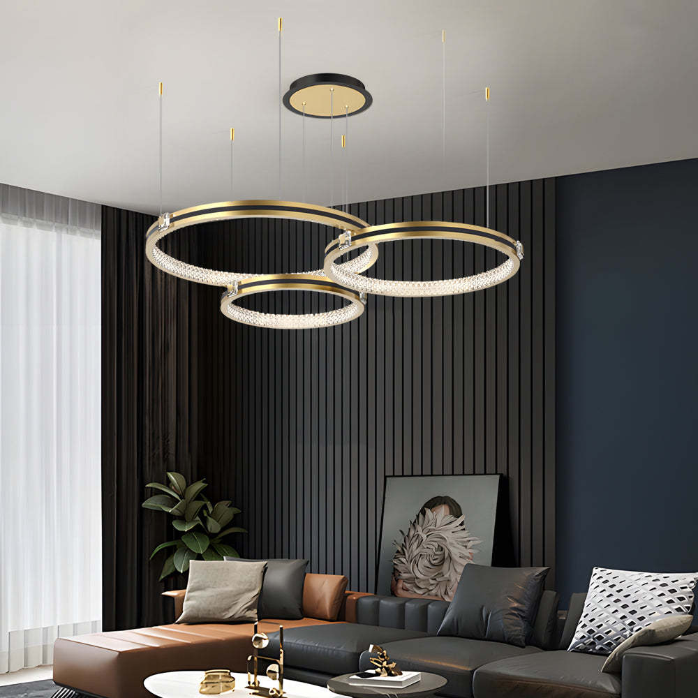 Circular Ring Brushed Gold Modern Ceiling Light