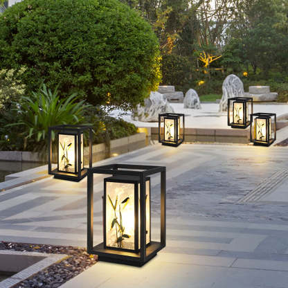 Artistic Solar LED Path Lights with Landscape Pattern-Lighom