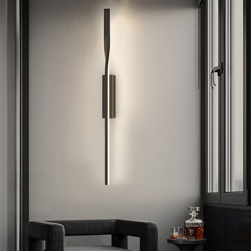 Creative Linear Strip LED Black Nordic Wall Lamp Wall Sconce Lighting-Lighom