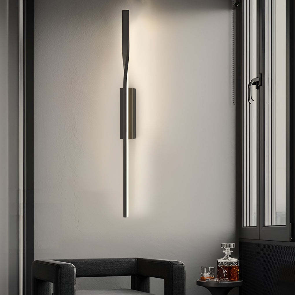 Creative Linear Strip LED Black Nordic Wall Lamp Wall Sconce Lighting-Lighom