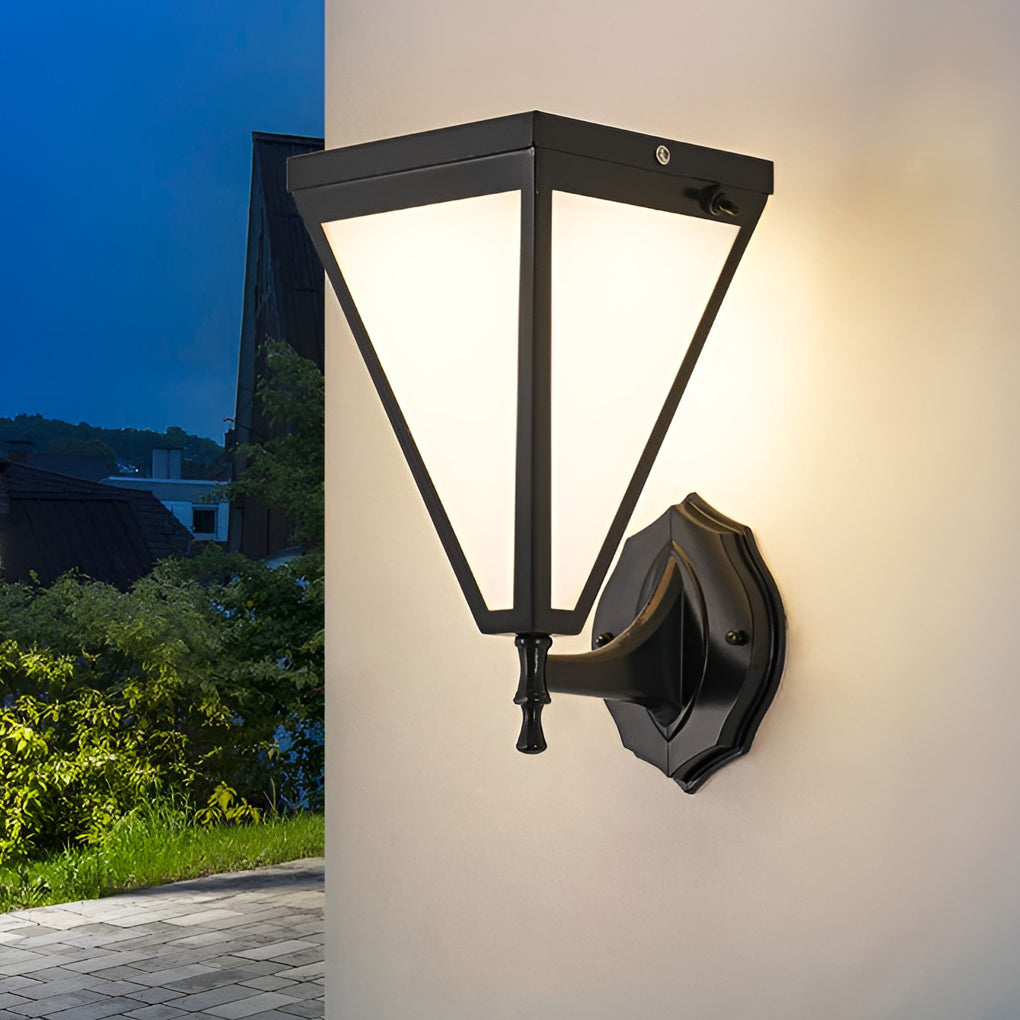 Bronze industrial plug-in tapered outdoor wall lighting — Set of 2