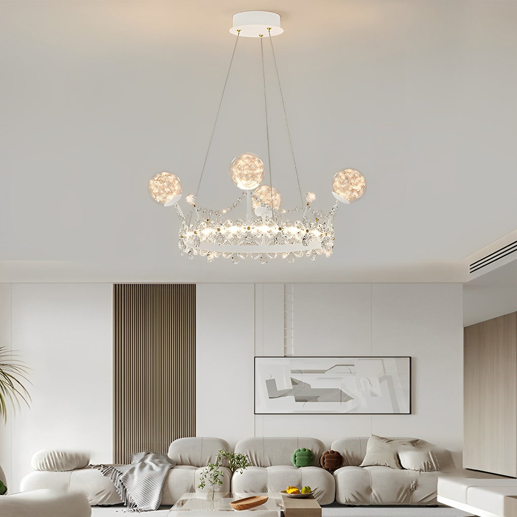 Lighom modern crown flower white chandeliers