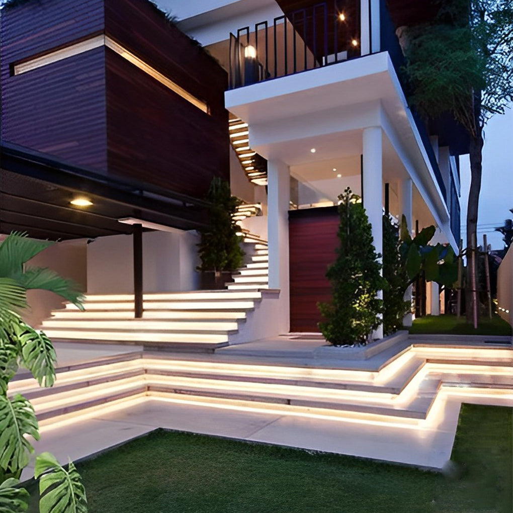 0.39'' Waterproof Recessed LED Under Tread Stair Lighting Modern Flexible Strip Light-Lighom