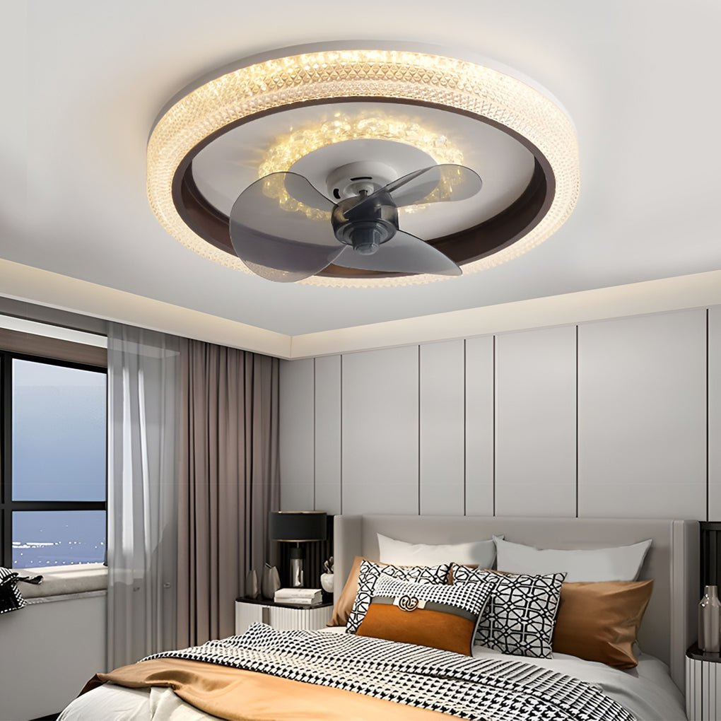 Round 360 Rotatable Stepless Dimming LED Ceiling Fan