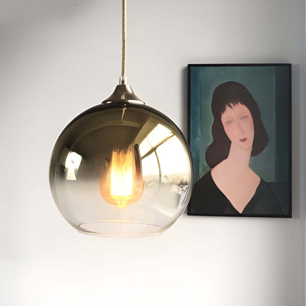 Globe Industrial Modern Glass LED Kitchen Dining Pendant