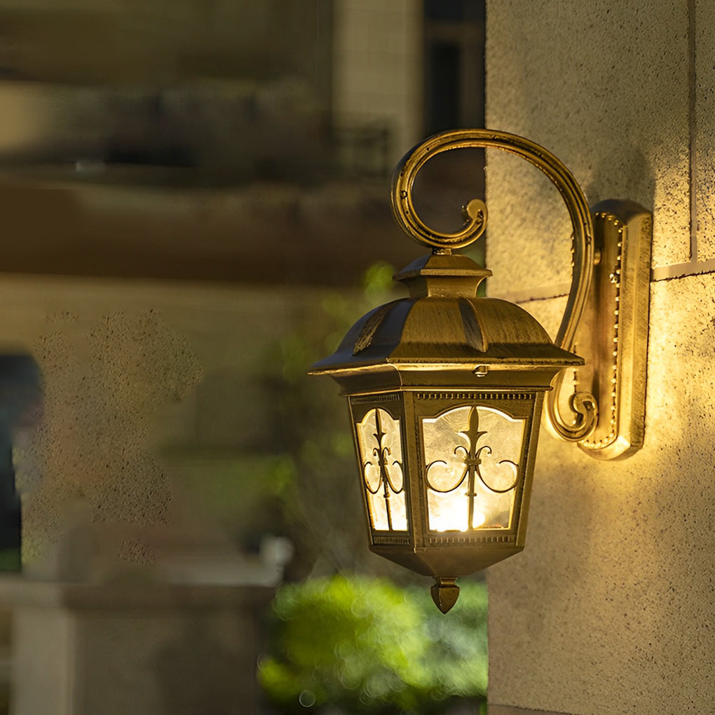 Lighom modern retro bronze outdoor wall lighting — 6.7" W x 10.2" D x 17.7" H / Matte Black / Set of 2
