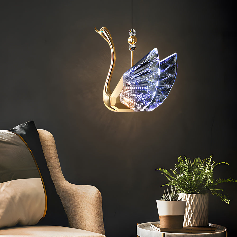 Zinc Acrylic Swan LED Minimalist Pendant Light
