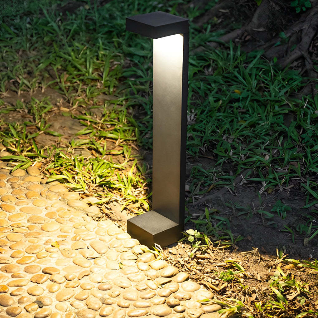 I-Shaped Waterproof Aluminum LED Black Modern Outdoor Pathway Lights-Lighom
