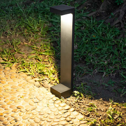 I-Shaped Waterproof Aluminum LED Black Modern Outdoor Pathway Lights-Lighom