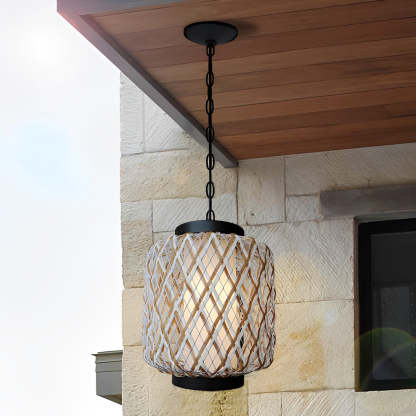 Rattan Waterproof Rustic Modern Outdoor Chandelier Pendants Ceiling Lights-Lighom
