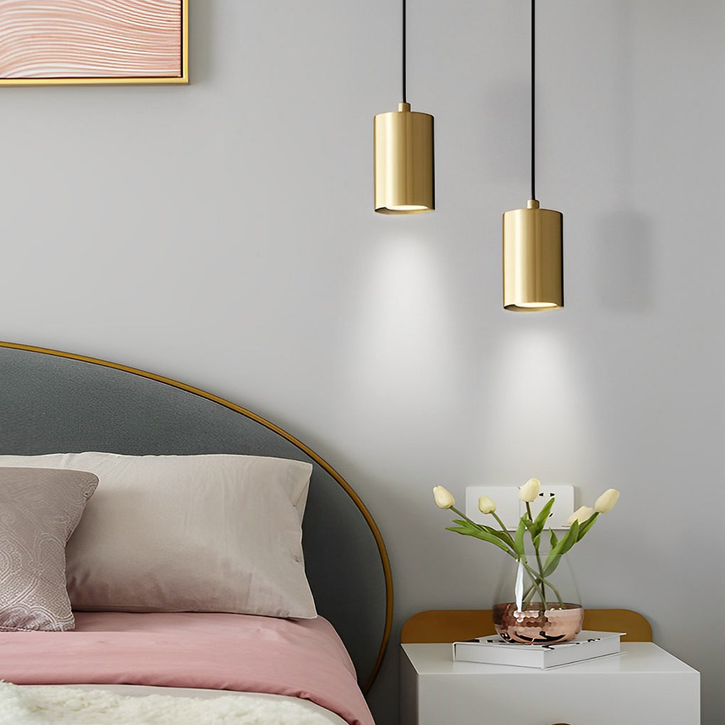 Modern cylindrical spotlight bronze pendant lighting — Matte Black