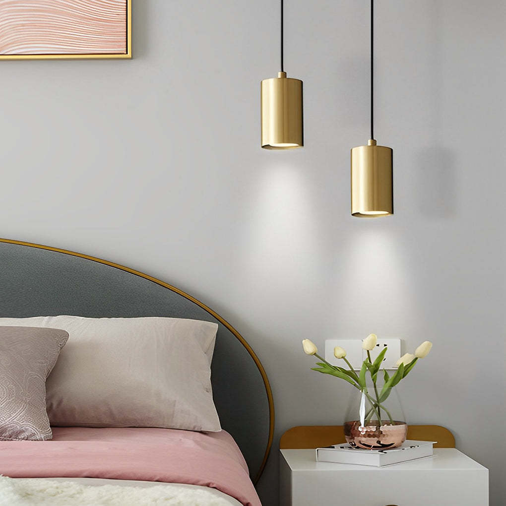 Cylindrical Minimalist Copper Nordic Pendant Spotlight