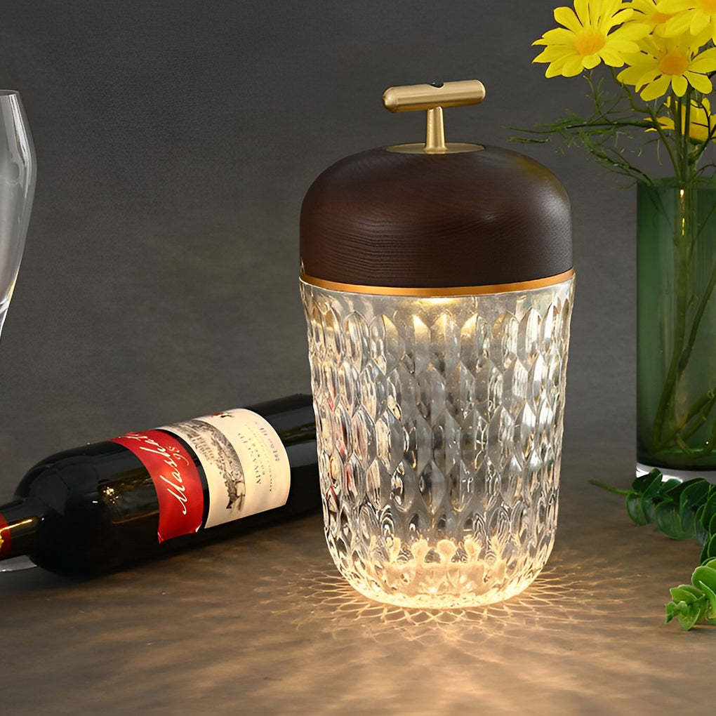 Pretty Cup-Shape Crystal Glass Ambient Lamp