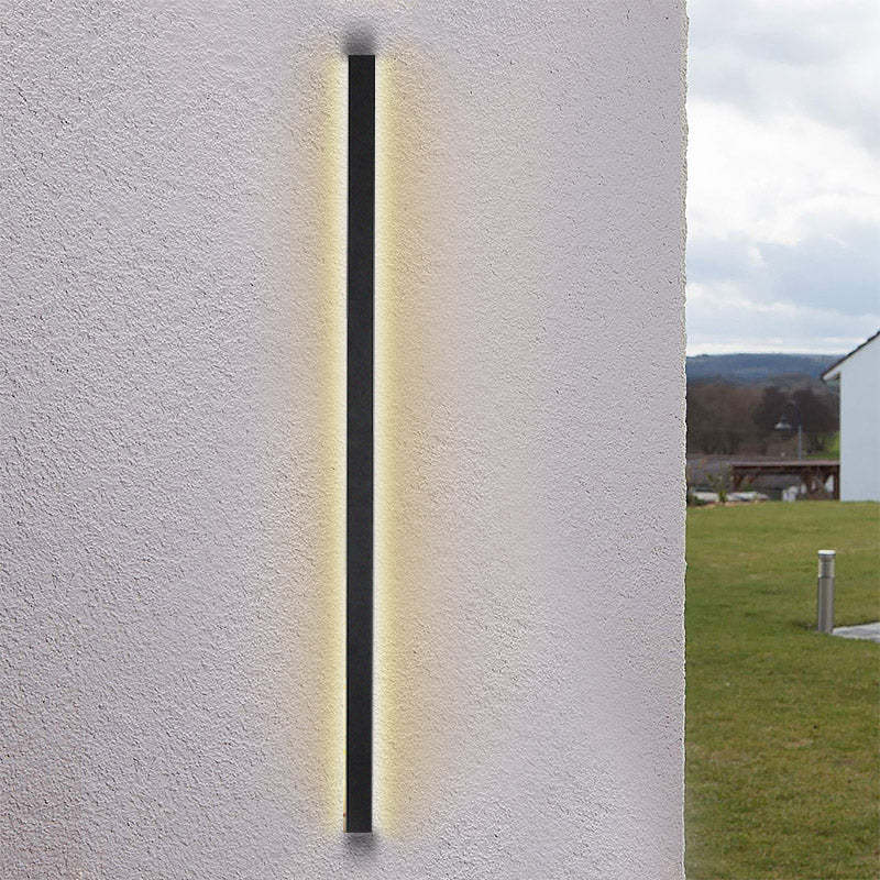 Waterproof Outdoor Long Strip Black Modern Porch Lights Outdoor Wall Lights-Lighom