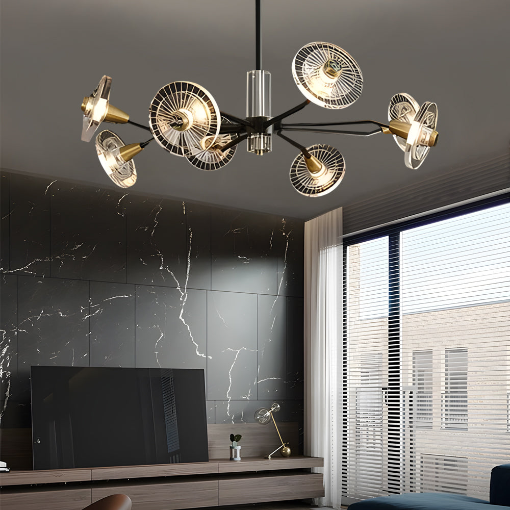 Modern 8-light flower bronze chandeliers, Lighom — Copper