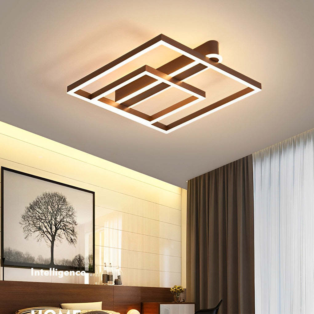 Square Double Frame Metal Aluminum LED Nordic Ceiling Light
