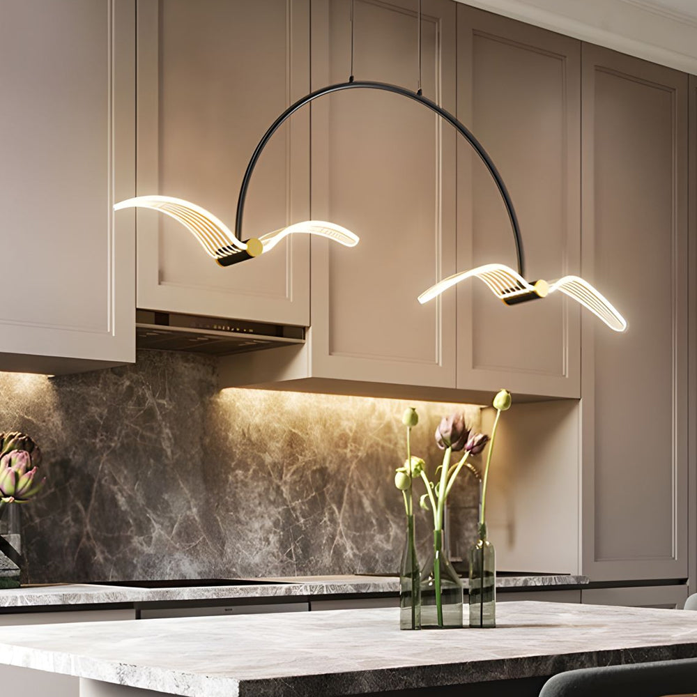 Modern LED Acrylic Seagull Linear Dining Chandelier
