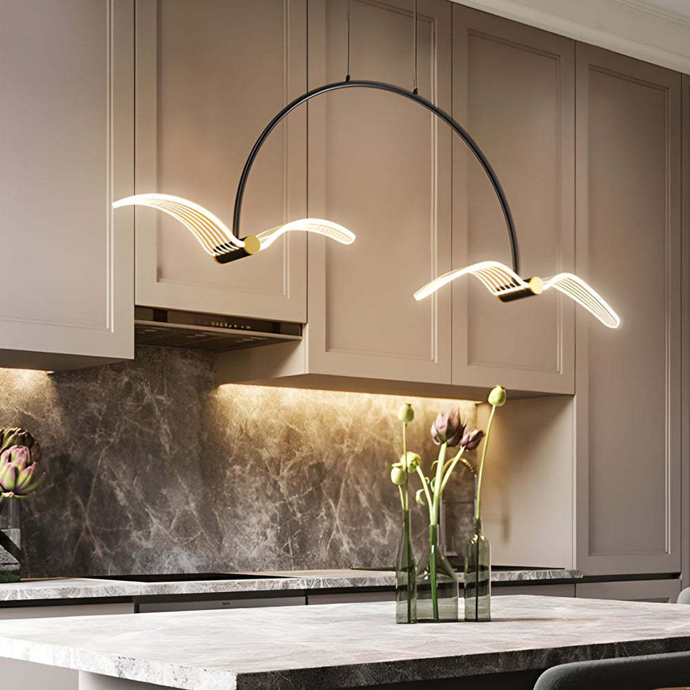 Modern LED Acrylic Seagull Linear Dining Chandelier