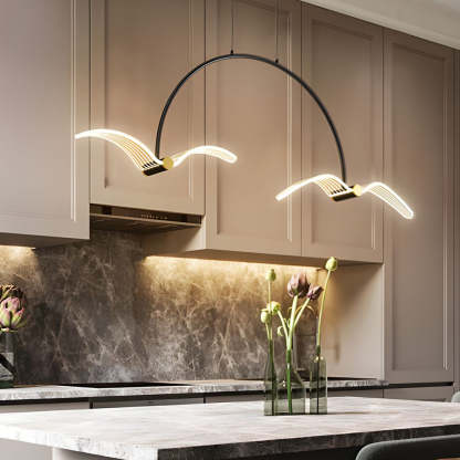 Modern LED Acrylic Seagull Linear Dining Chandelier
