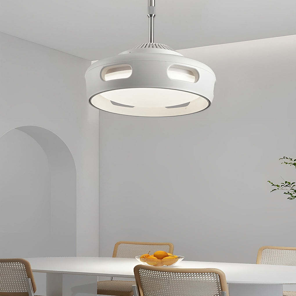 Round Smart Mute Stepless White Bladeless Fan