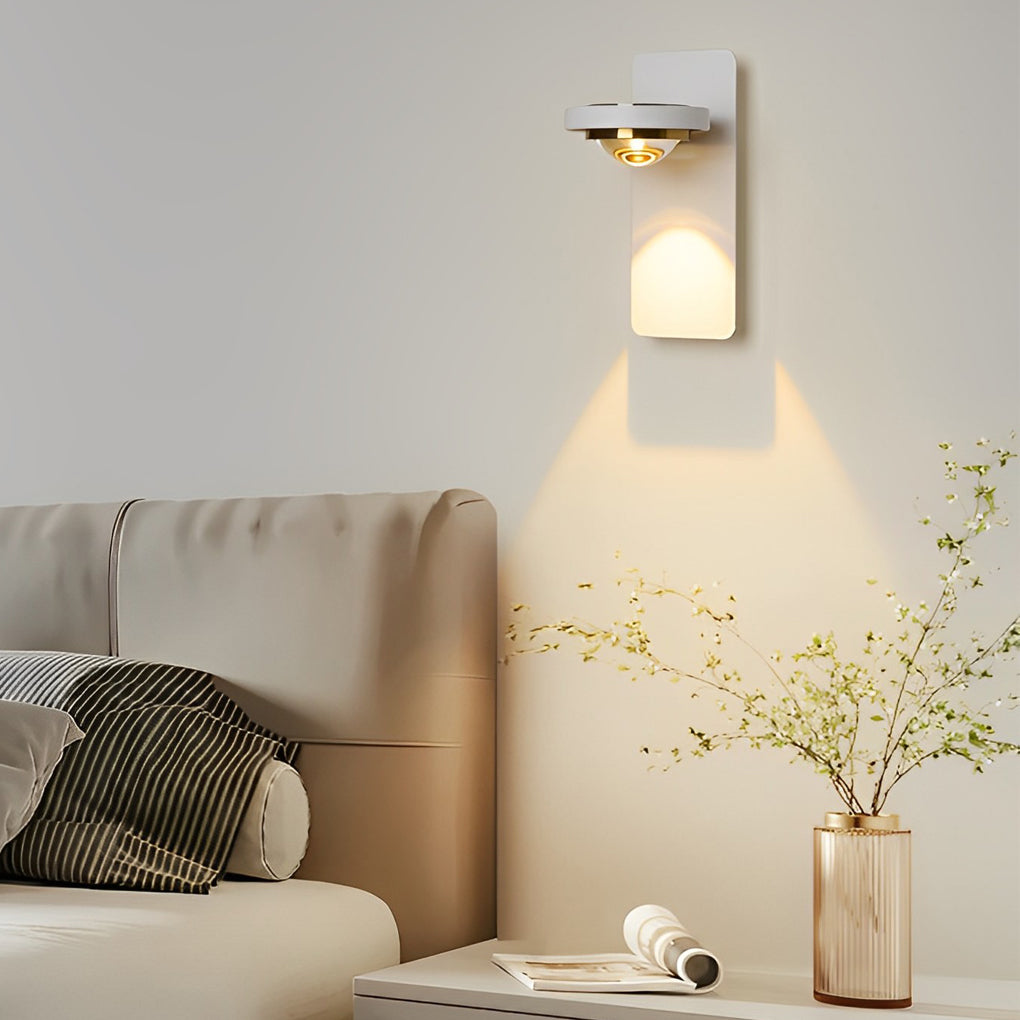 Gray modern free-direction round wall sconces — White