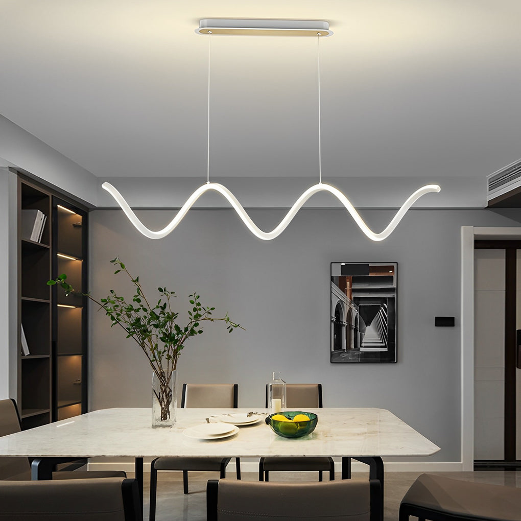 Wave Minimalist Stepless Dimming LED Modern Chandelier