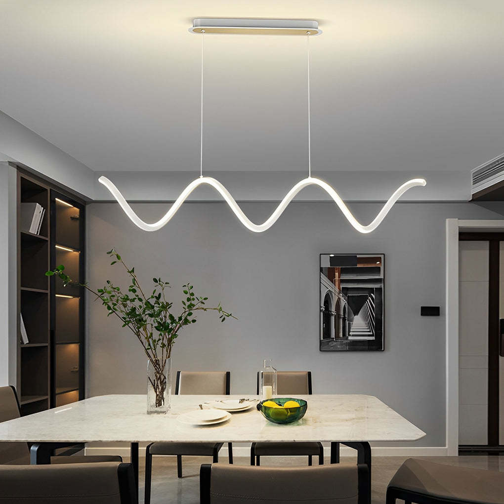 Wave Minimalist Stepless Dimming LED Modern Chandelier