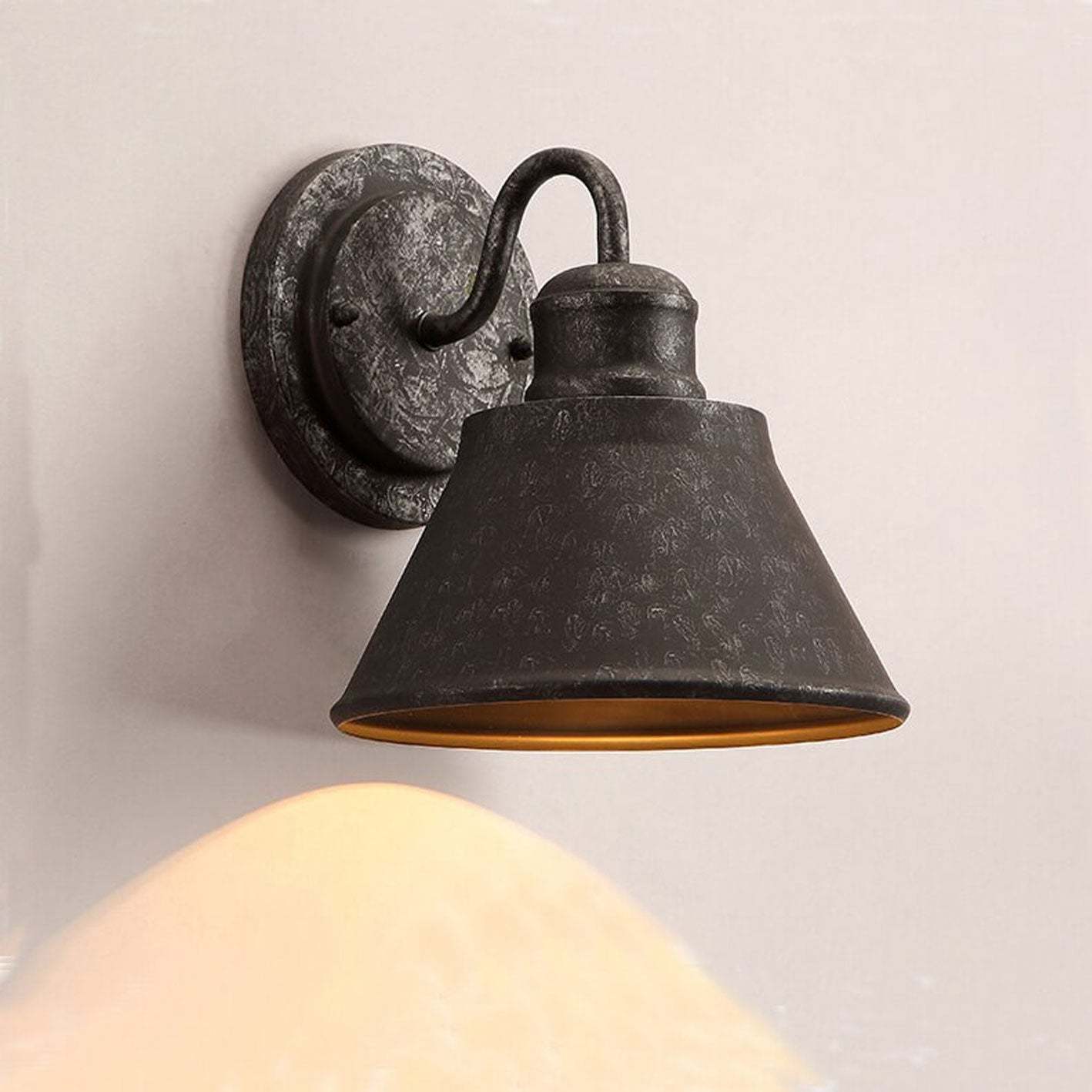 Vintage Industrial Iron Bell Outdoor Waterproof Wall Sconce