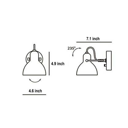 Creative 235° Rotatable White Glass Shade Minimalist Nordic Wall Lamp-Lighom