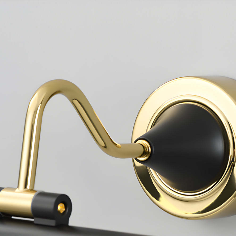 Gold and Black Rotatable Linear Vintage LED Bathroom Vanity Light-Lighom