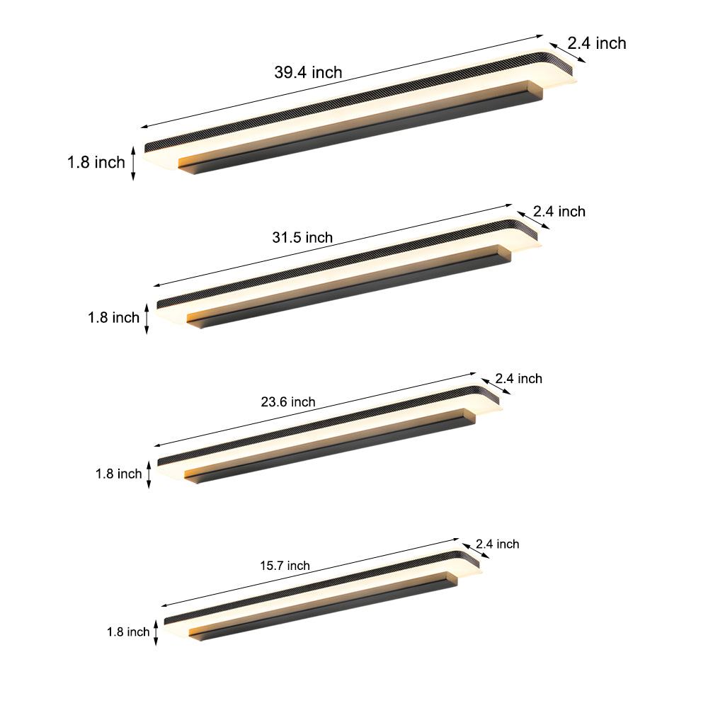 Matte Black Dimmable Linear LED Bathroom Vanity Light with Modern Acrylic-Lighom