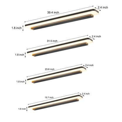 Matte Black Dimmable Linear LED Bathroom Vanity Light with Modern Acrylic-Lighom
