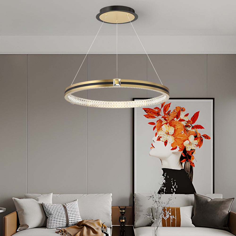 Circle Ring Dimmable Brushed Gold Modern Chandelier