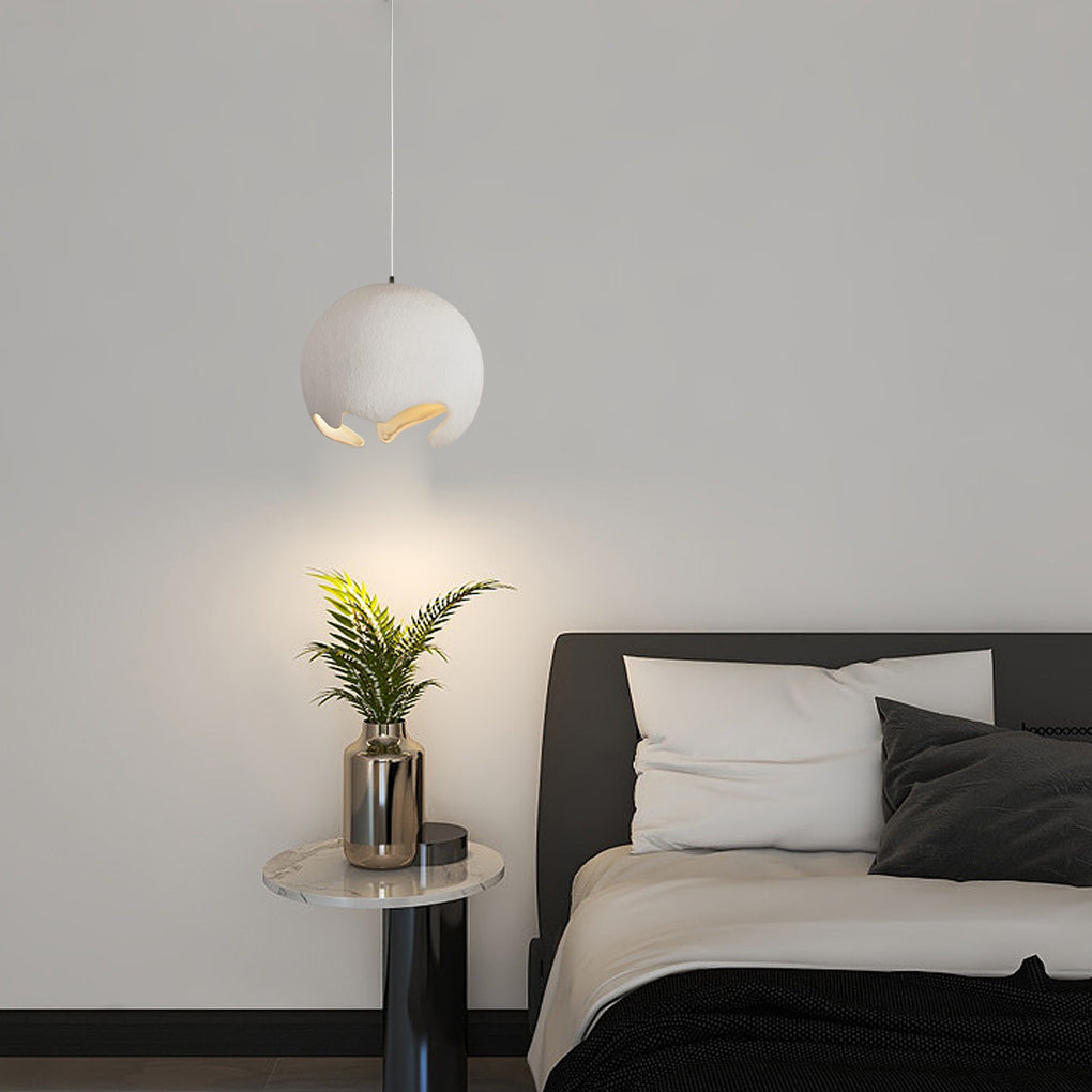 Lighom modern creamy ball white pendant lighting — 7" H x 7" Dia