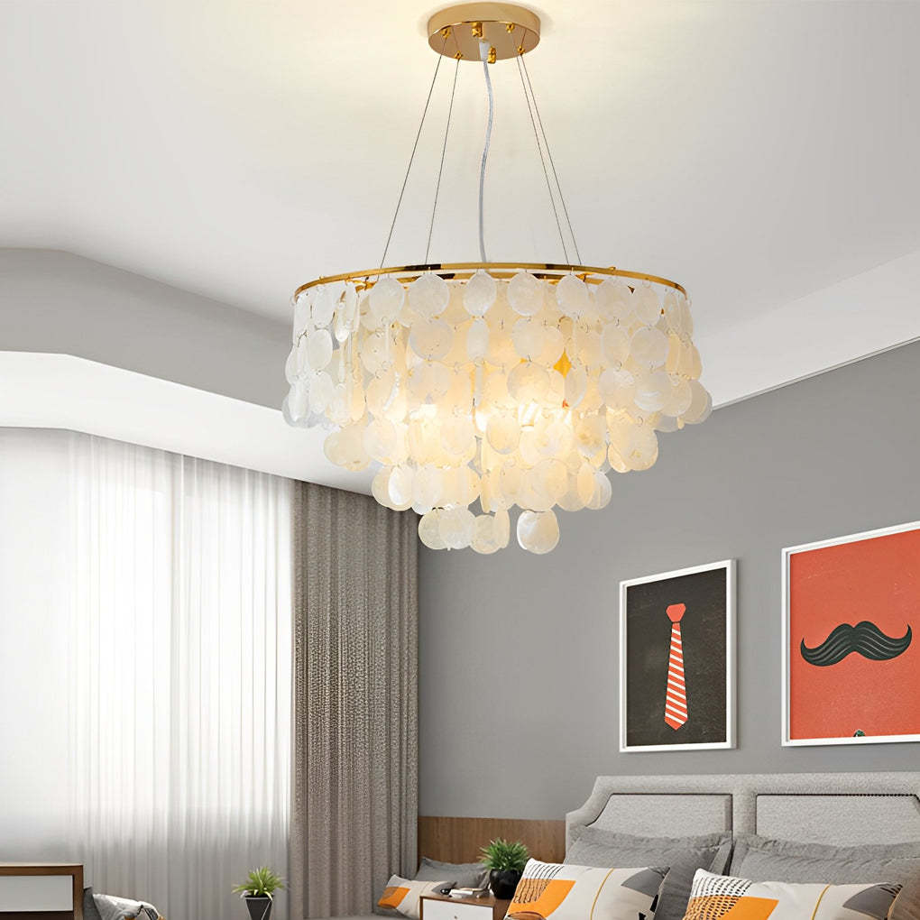 Round Shell Iron LED Nordic Pendant Chandelier