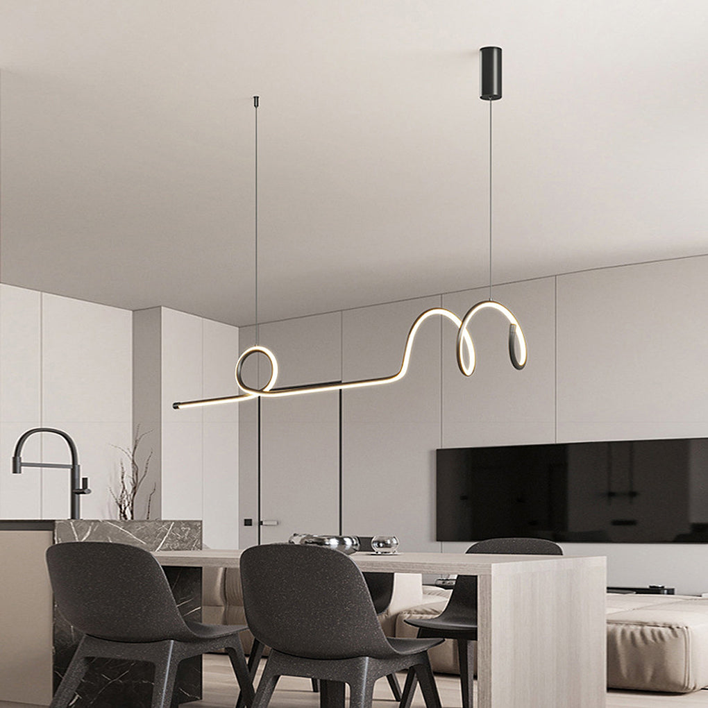 Minimalist Wave Circular Dimmable LED Smart Chandelier