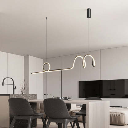 Minimalist Wave Circular Dimmable LED Smart Chandelier