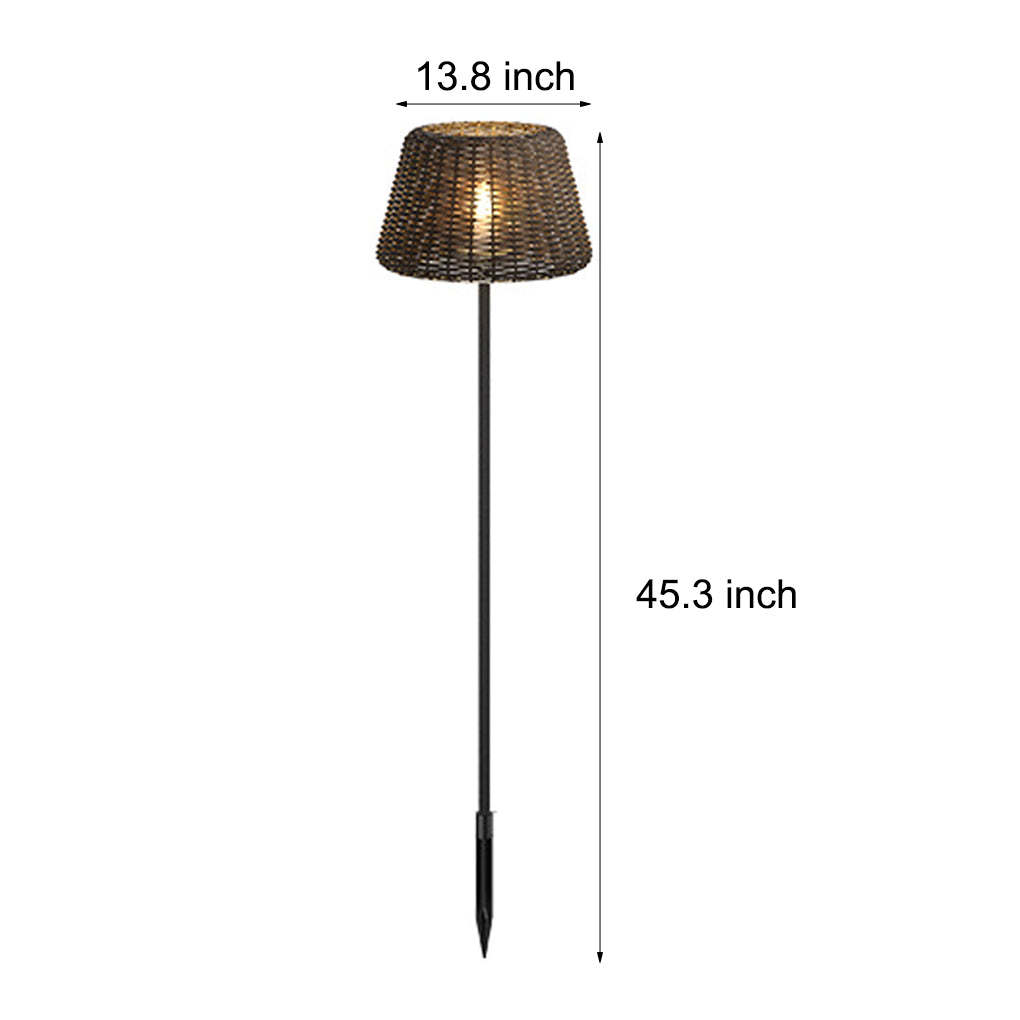 Rattan Shade LED Ralph Outdoor Floor Lamp with Stake, 45.27 In.H-Lighom