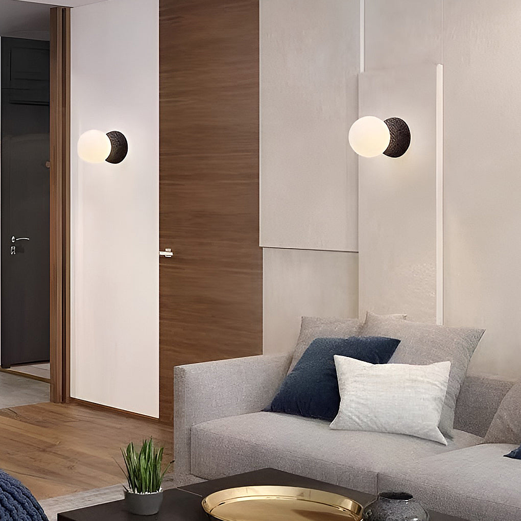 Lighom modern round black pendant lighting in cement metal